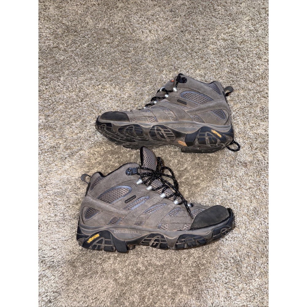 Merrell Women Moab 2 Mid Waterproof Hiking Trail Boots Granite Size 9.5 W J06054